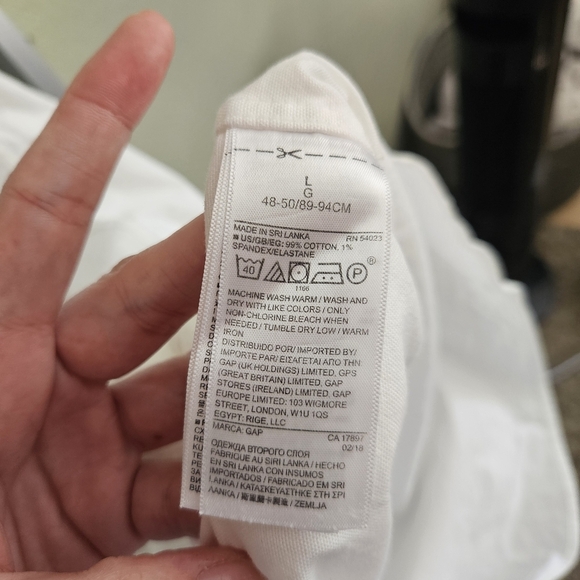 GAP Mens Classic Oxford White Slim Fit Long-sleeved Button-down Shirt sz Large - Picture 5 of 10